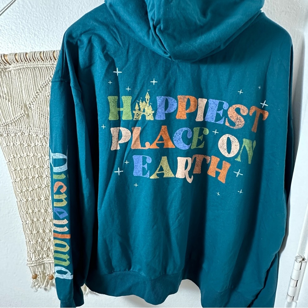 Disneyland Resort Disney Happiest Place on Earth Teal Magical Hoodie 1X NWT